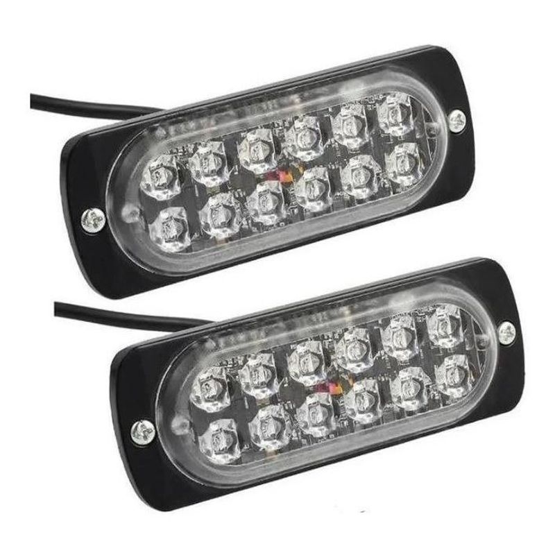 GENERICO - Pack de 2 Focos Neblineros Estroboscópicos 12 LED 12-24V