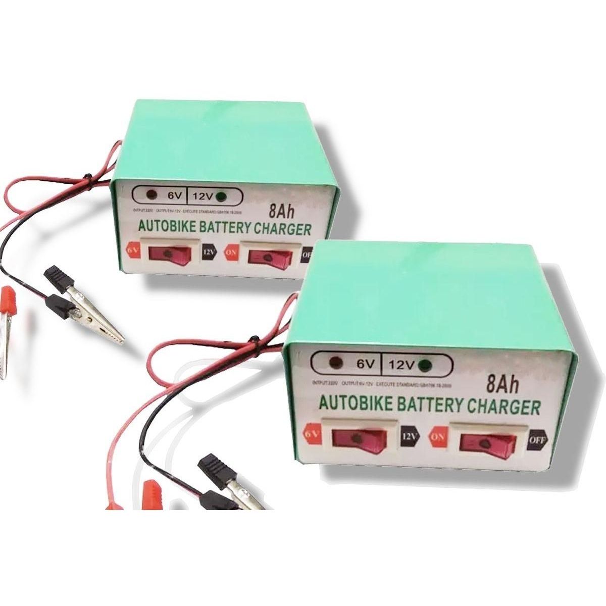 GENERICO - Pack de 2 Cargadores de Batería 12V6V - 8Ah para Vehículos