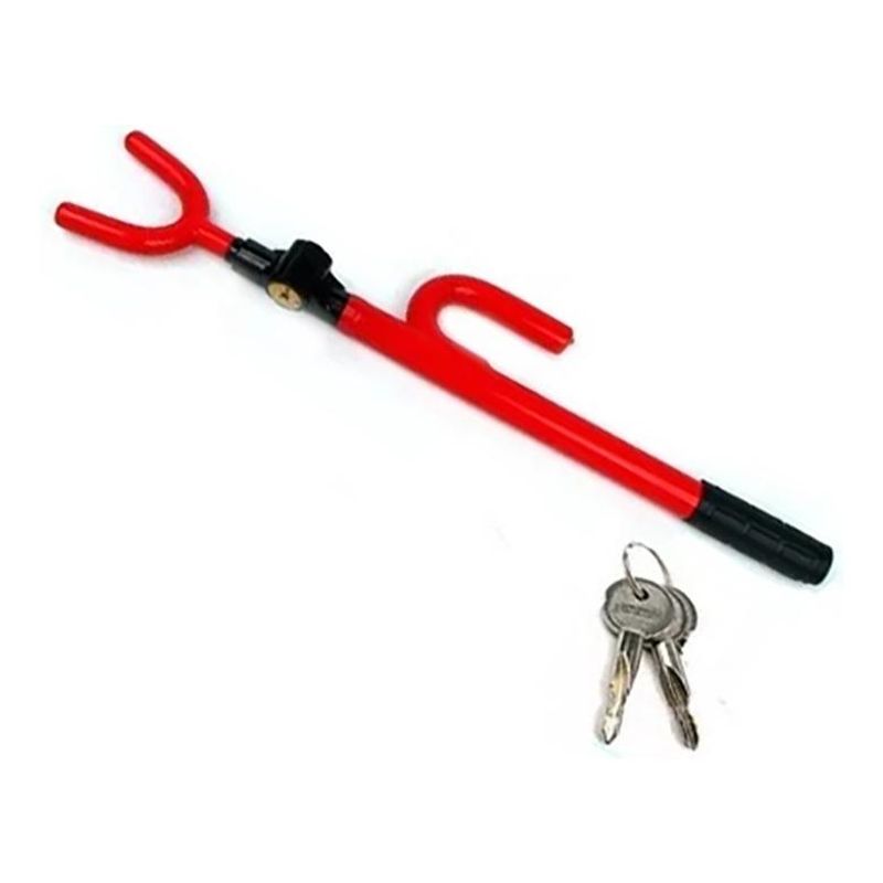 GENERICO - Traba Volante Antirrobo para Auto con Llaves - 47cm