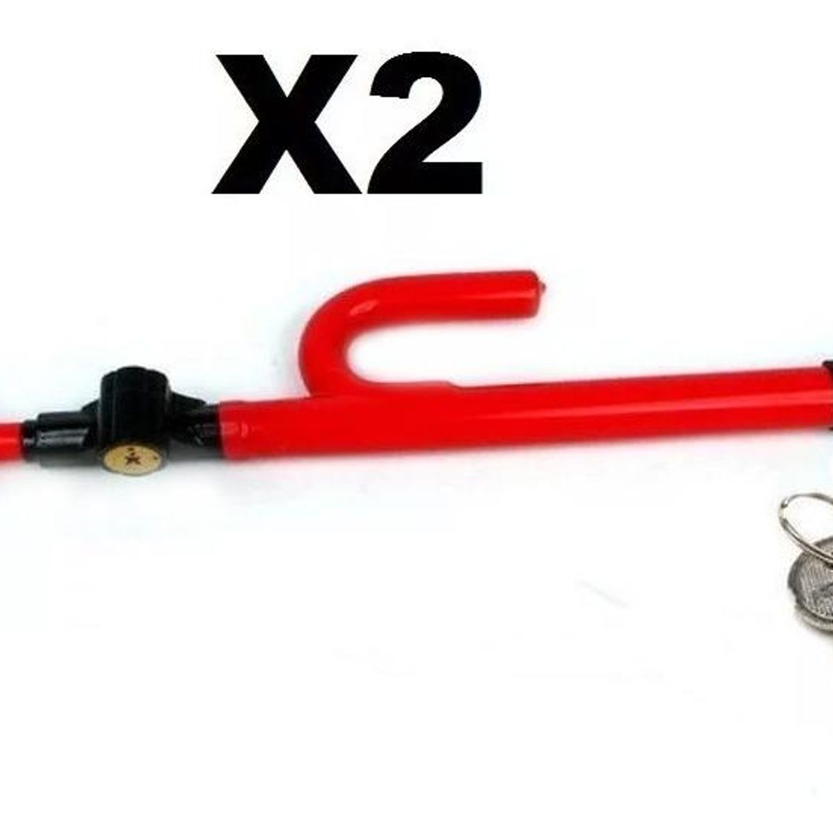 GENERICO - Traba Volante Antirrobo para Auto con Llaves - 47cm