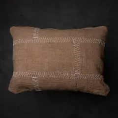 DECOMUEBLES - Cojín la Figura 70 * 50 Jute - Rayas / Beige Liso