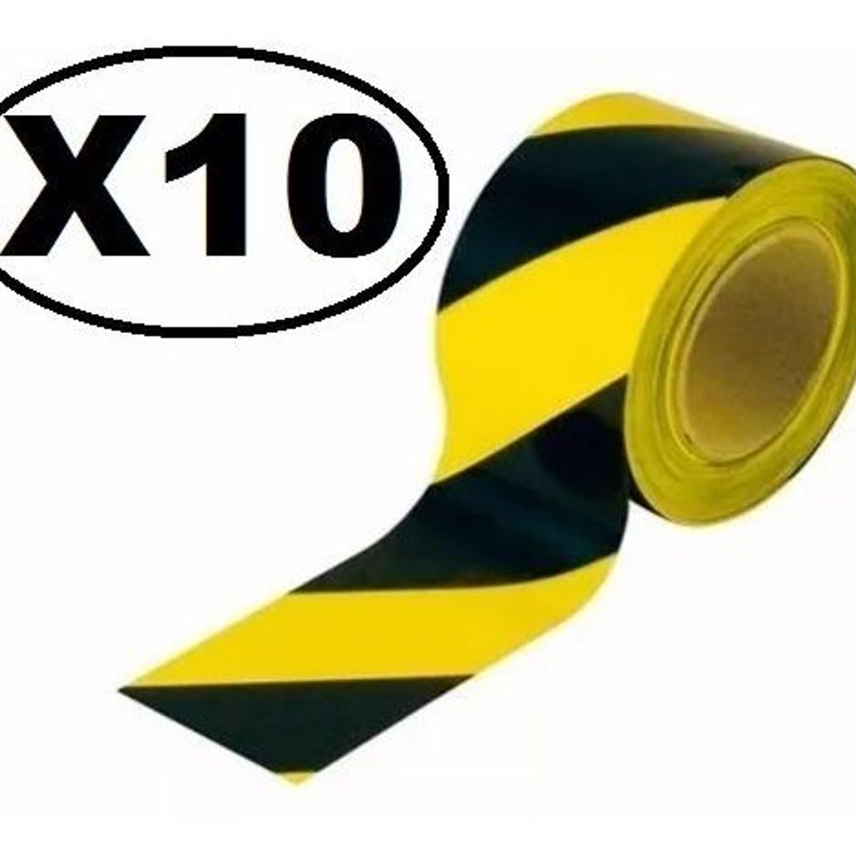 GENERICO - Pack de 10 Cintas Demarcadoras de Seguridad Amarillo y Negro