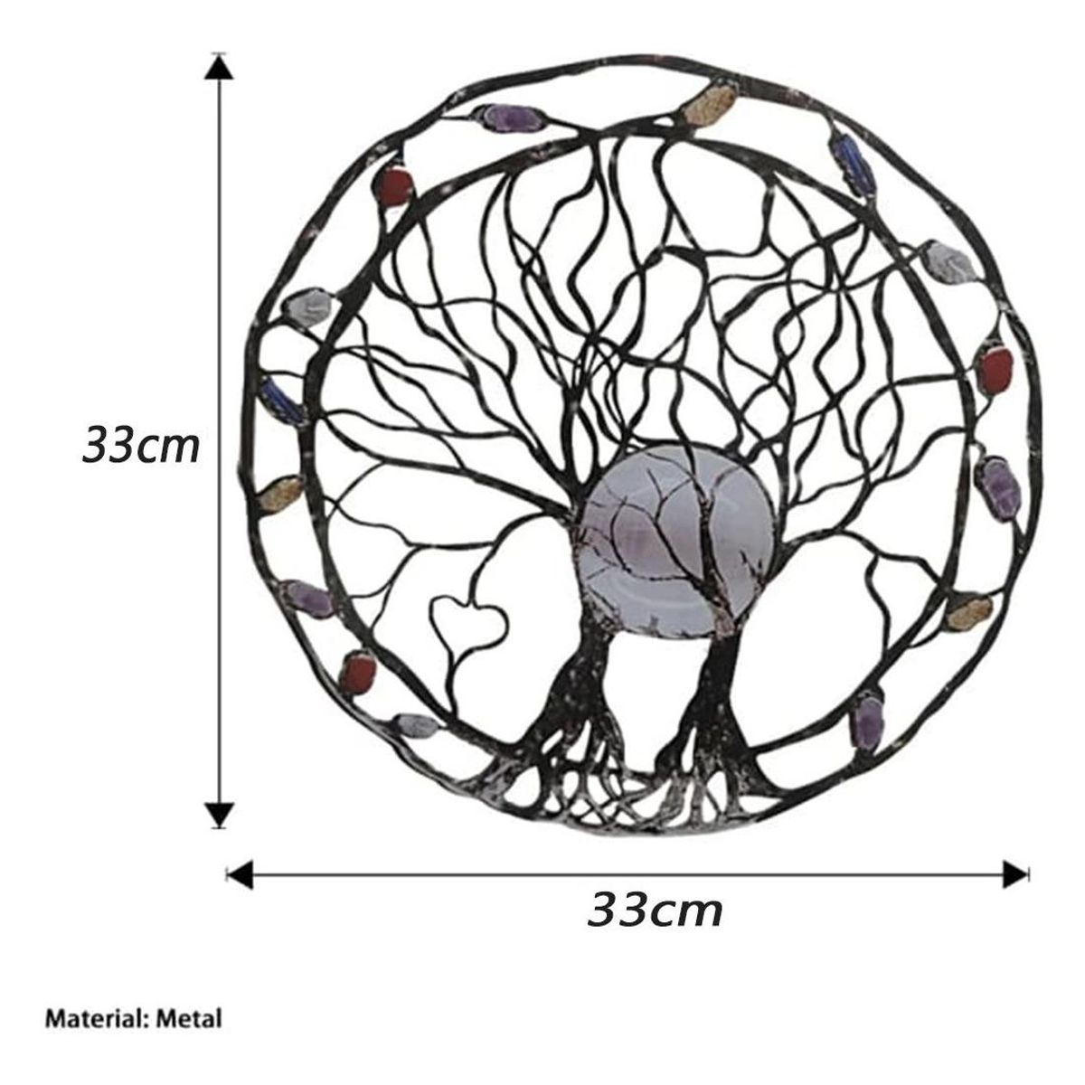 GENERICO - Adorno Colgante Metálico Círculo de la Vida 33 cm