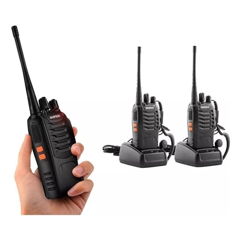 GENERICO - Walkie Talkie UHF 5W 16 Canales - Pack de 4