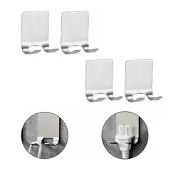 GENERICO - Pack de 4 Soportes Multifuncionales de Acero Inoxidable