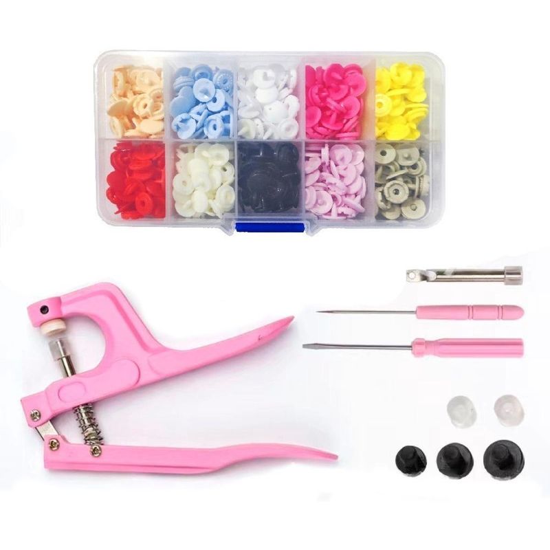 GENERICO - Kit de Pinza Remachadora y 100 Broches de Color