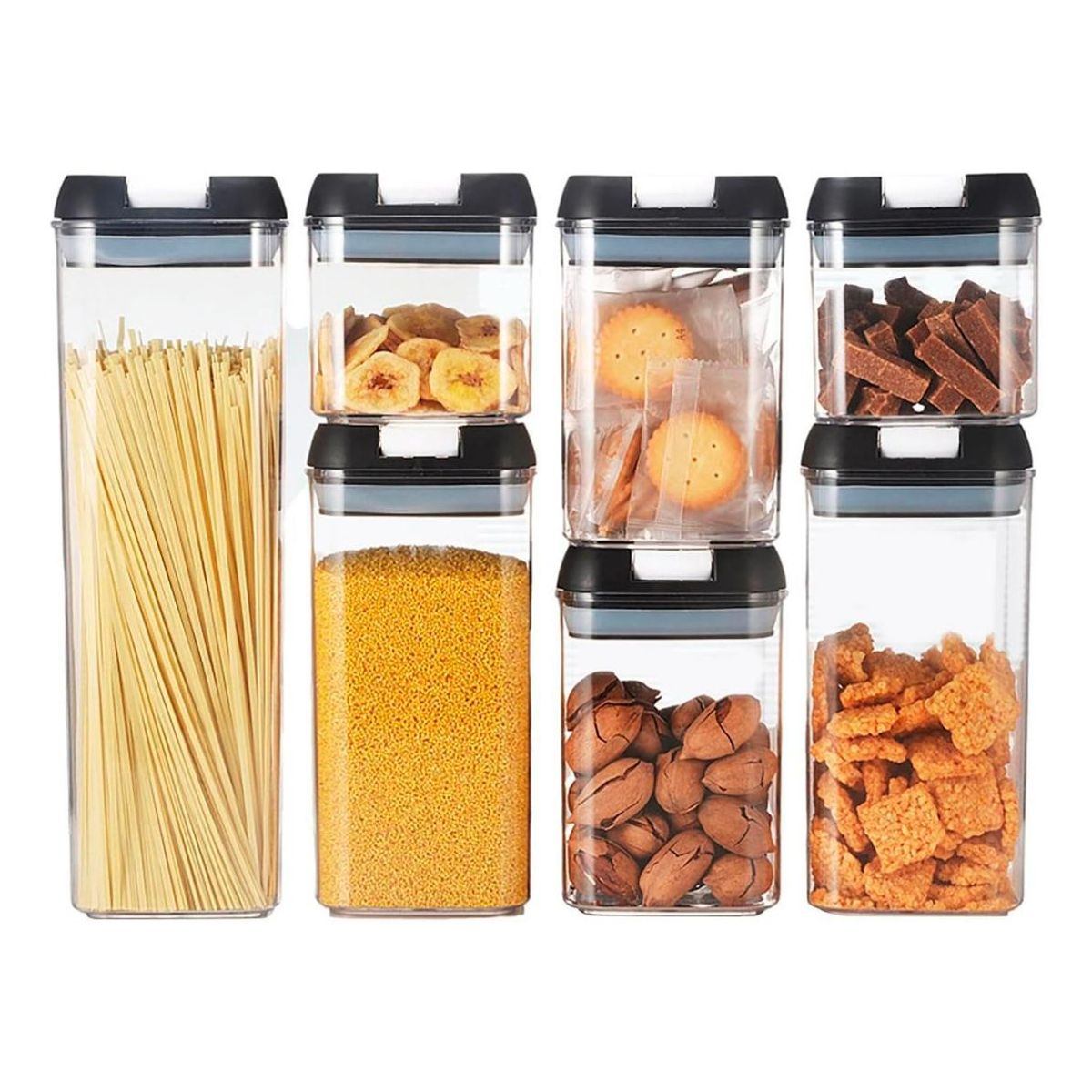 GENERICO - Set de 7 Contenedores para Alimentos con Tapa Hermética