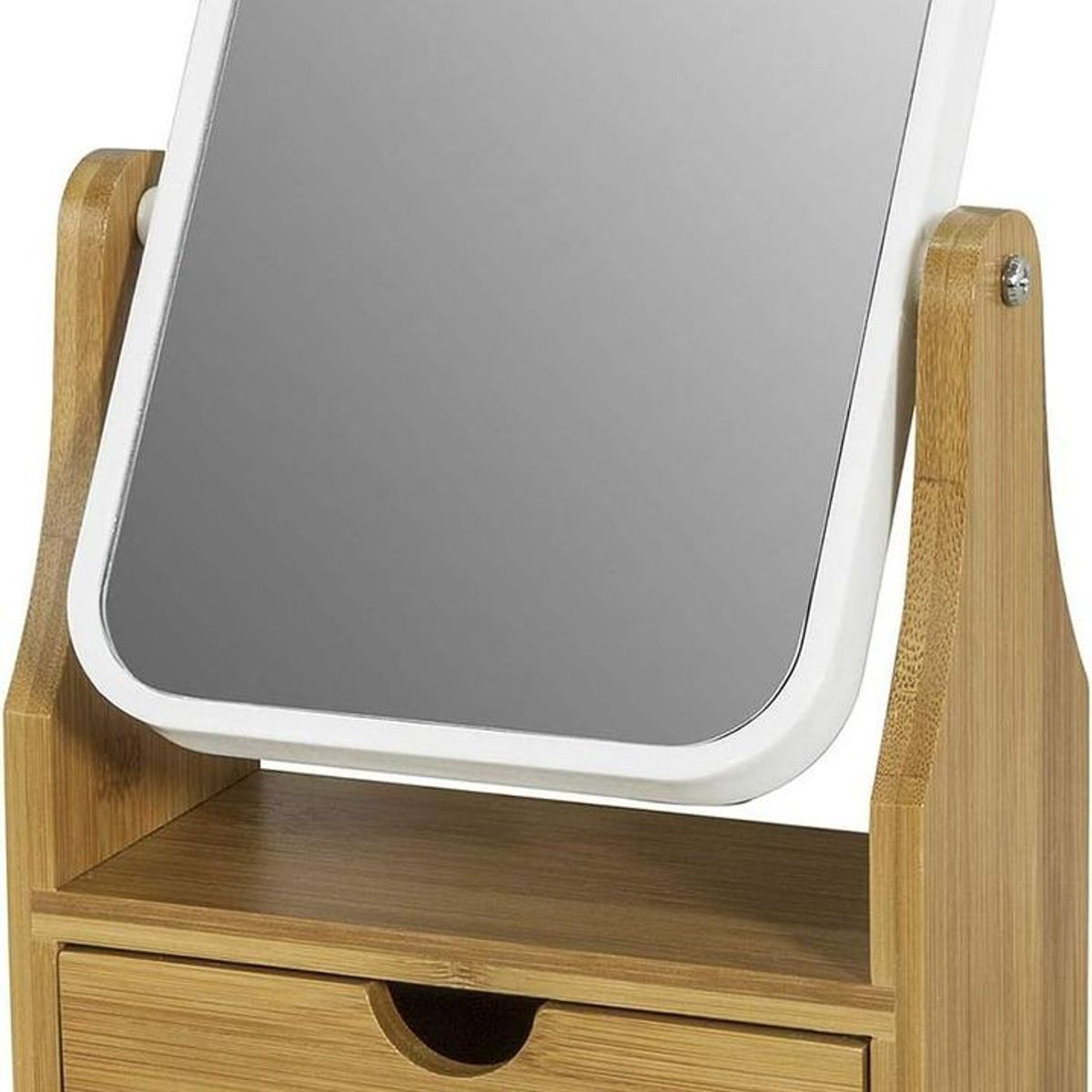 GENERICO - Espejo de Maquillaje de Mesa con Cajón Rotación 360°