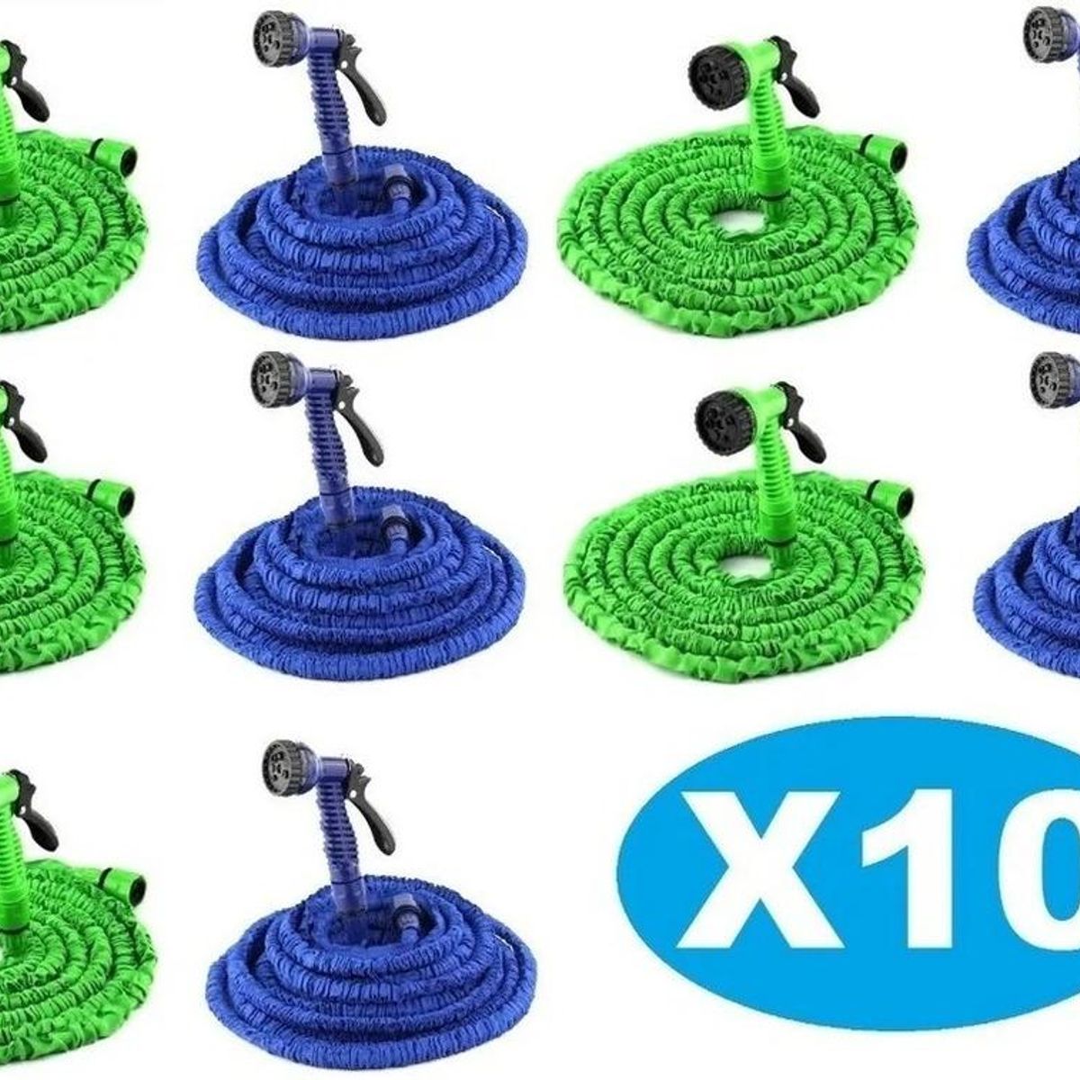 GENERICO - Pack de 10 Mangueras Retráctiles Expandibles de 15 m