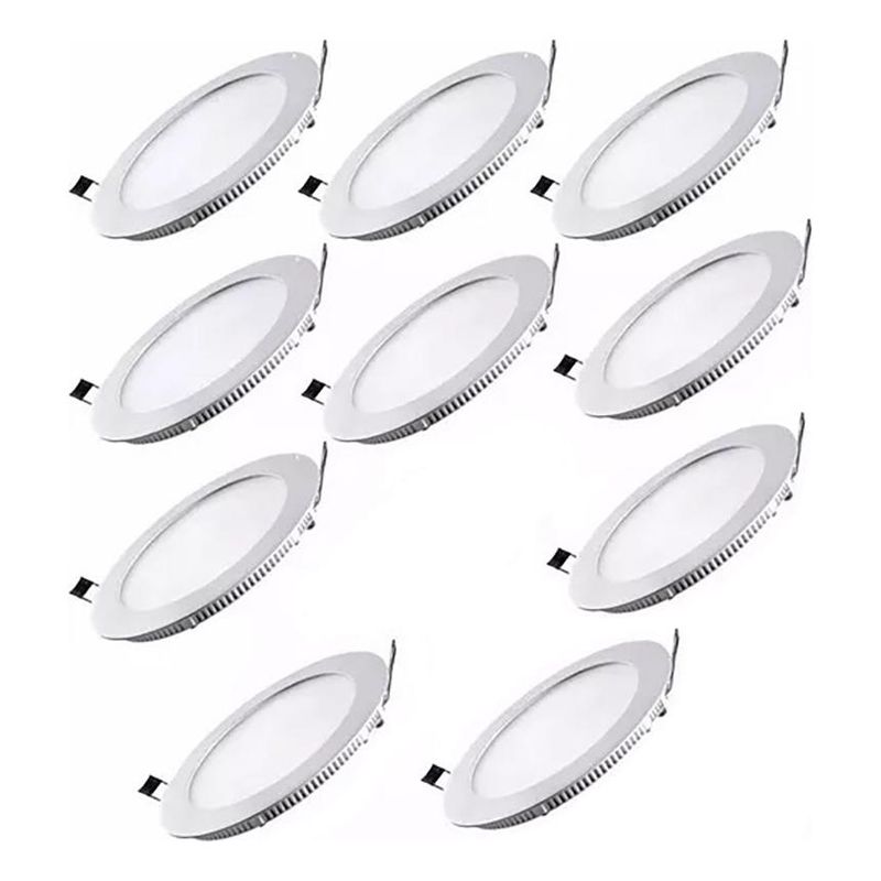 GENERICO - Pack de 10 Focos LED Empotrados de 18W - Placas Redondas