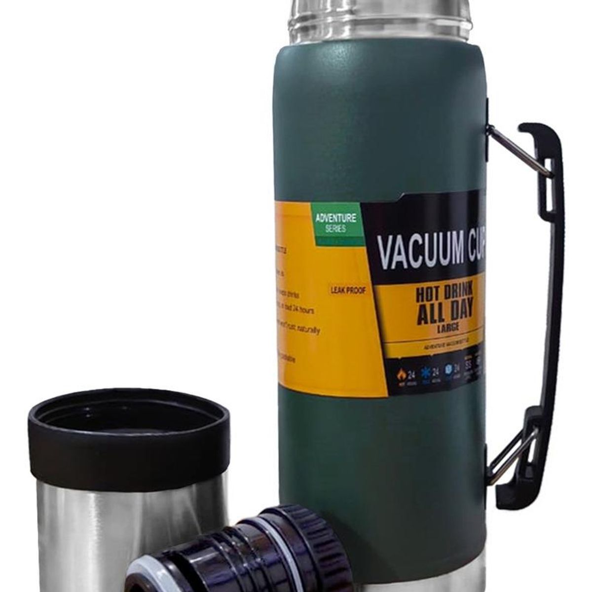 GENERICO - Termo de Acero Inoxidable 1000ml Ideal para Bebidas Calientes y Frías