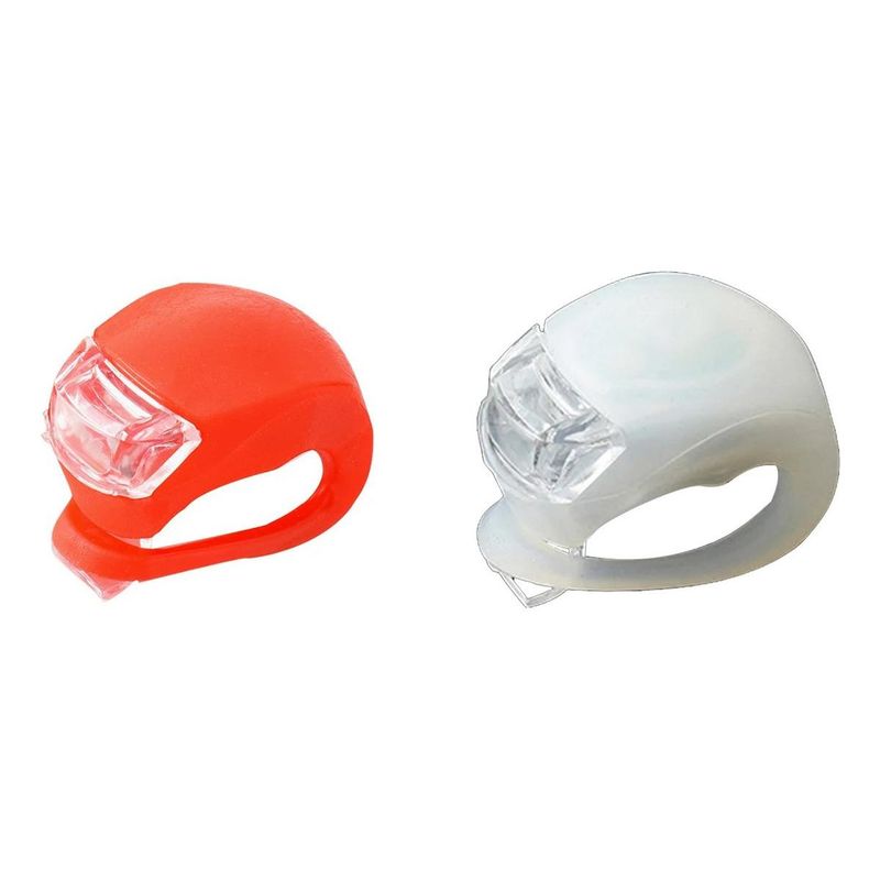 GENERICO - Pack de 2 Luces LED Silicona Impermeables para Bicicleta