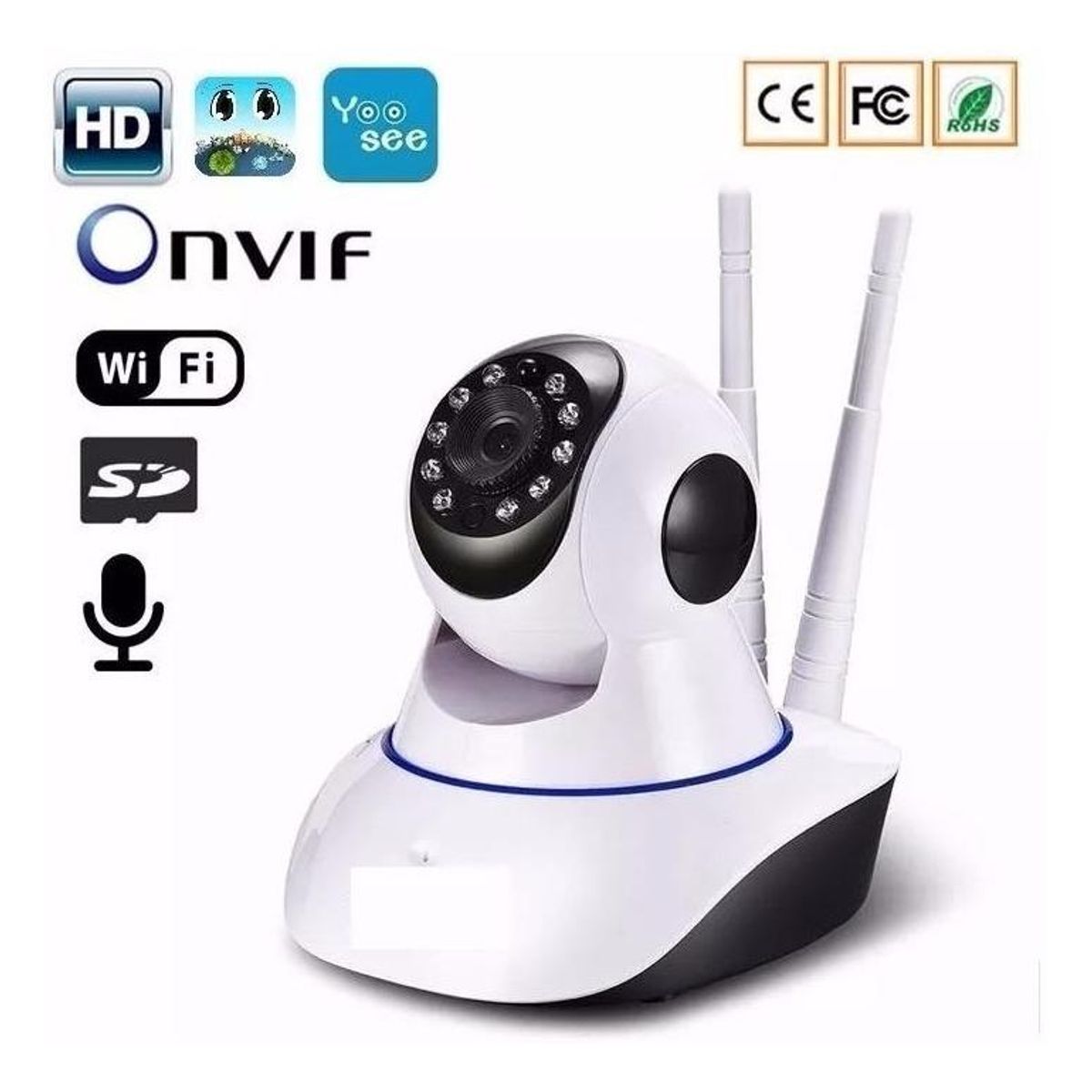 GENERICO - Cámara IP 360° HD WiFi con Detección de Movimiento
