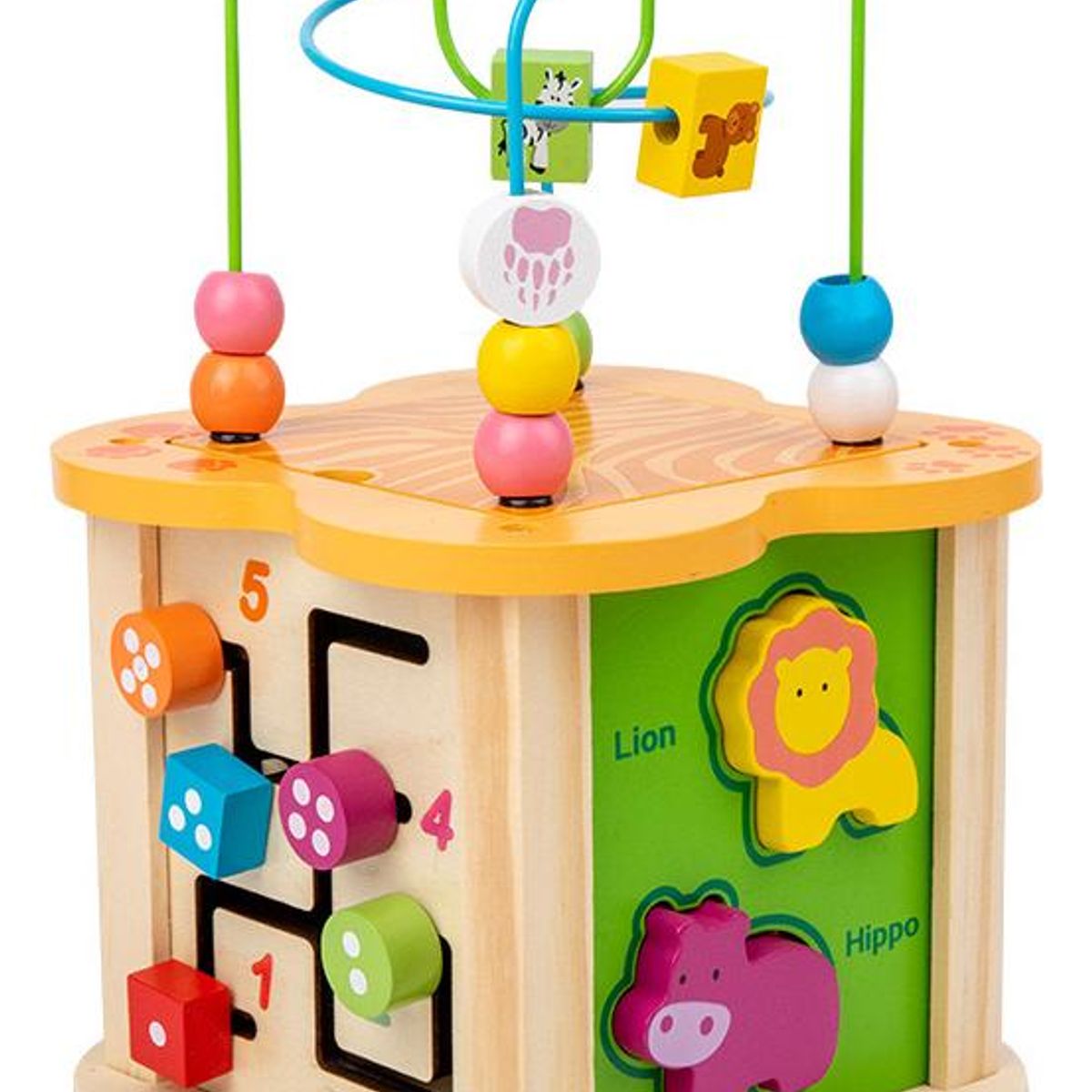 GENERICO - Cubo Didáctico de Madera 6 en 1 para Bebés y Niños