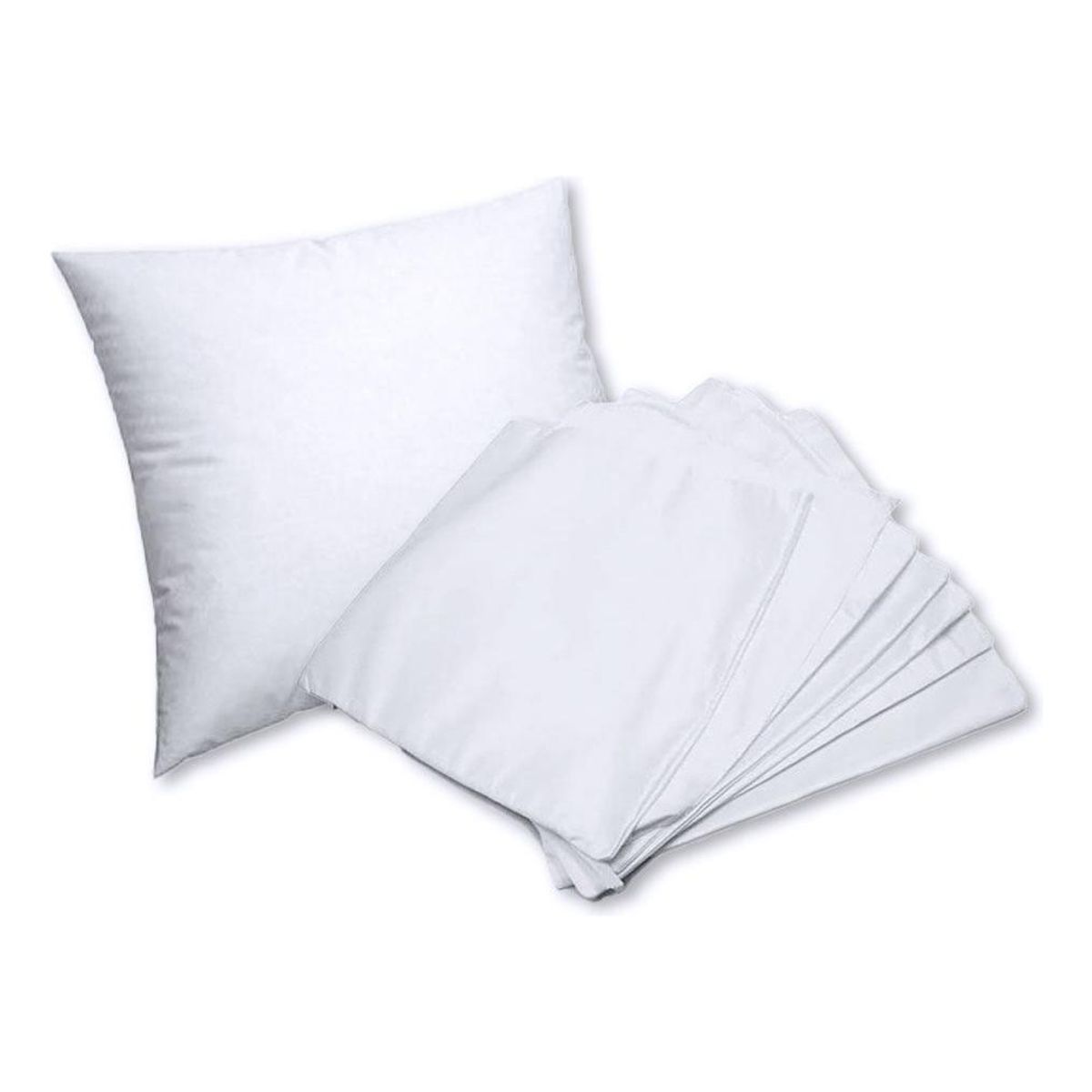 GENERICO - Pack de 10 Fundas de Cojín Lisas Color Blanco 40x40 cm