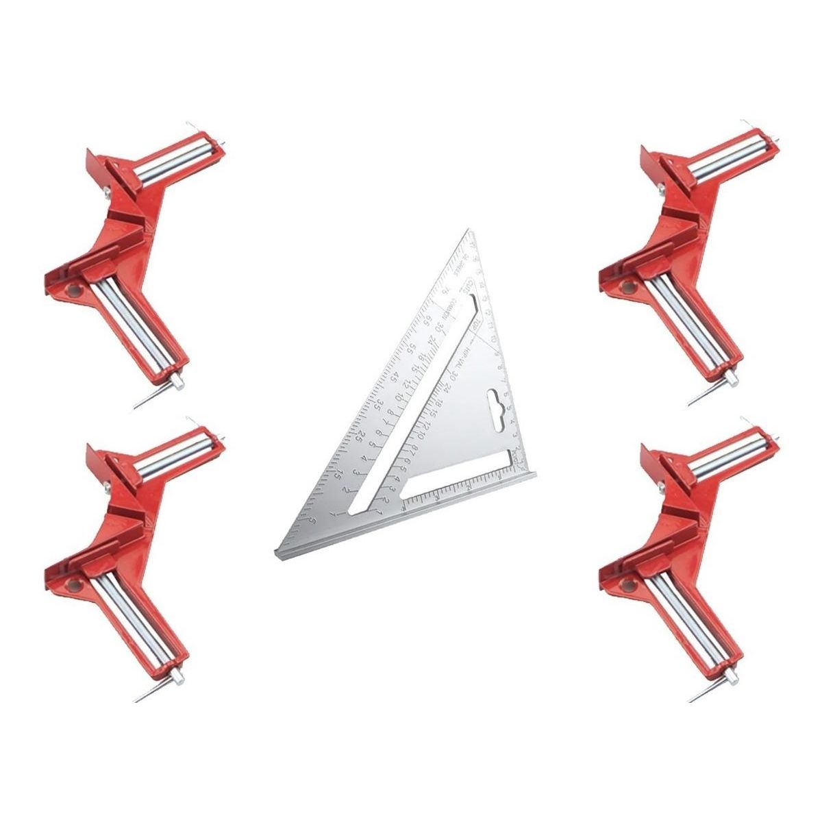 GENERICO - Escuadra de Aluminio y Prensas para Uniones en 90°