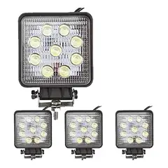 GENERICO - Pack de 4 Focos LED Cuadrados 27W para Vehículos