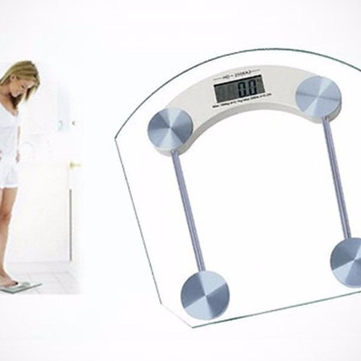 GENERICO - Balanza Digital de Baño con Pantalla de Vidrio Templado