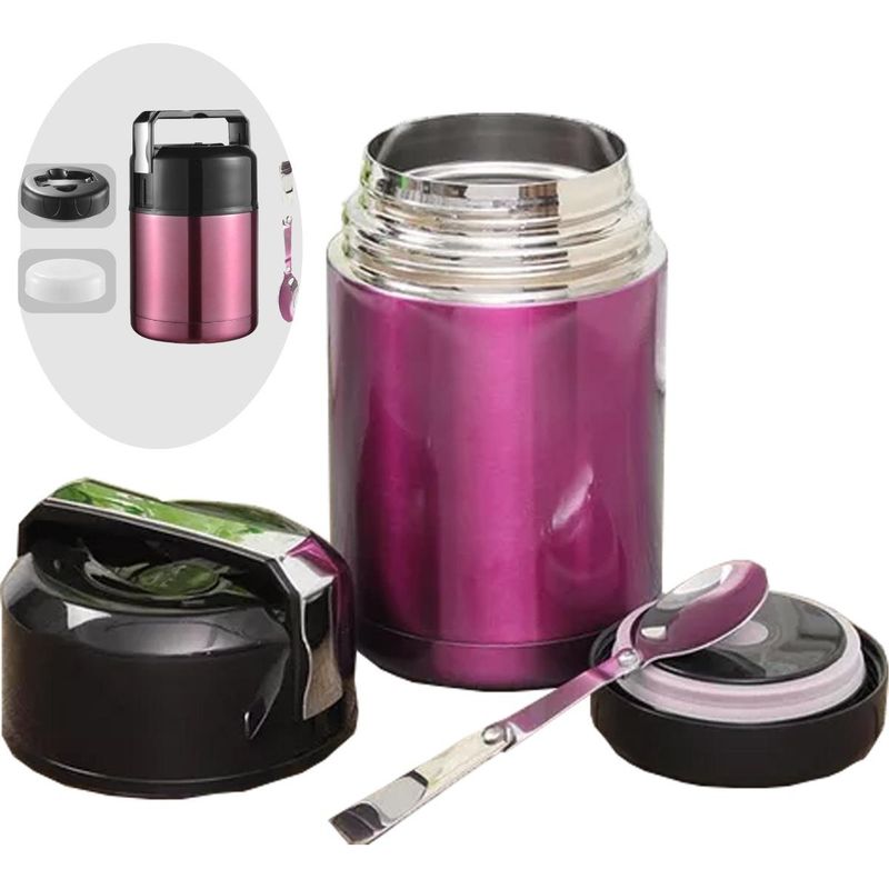GENERICO - Termo de Comida Acero Inoxidável 800 ml con Cuchara Plegable.