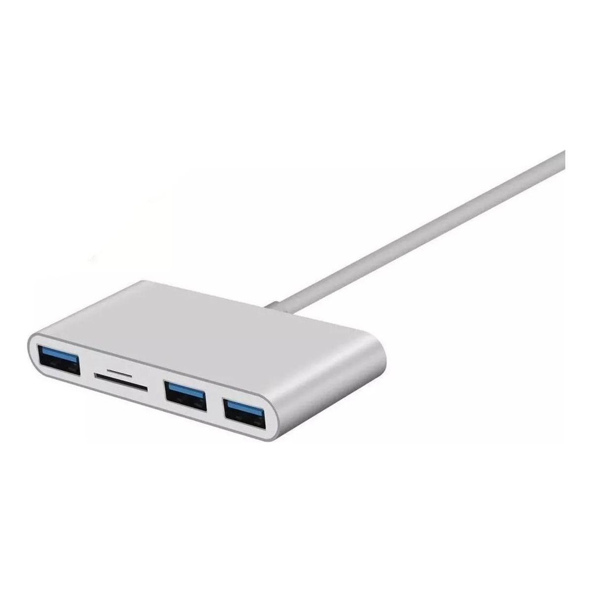 GENERICO - Adaptador Type C 5 en 1 con 3 USB 30 y Lector de Tarjetas