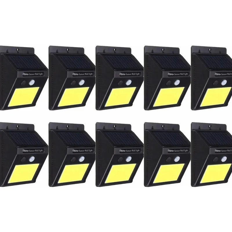 GENERICO - Pack de 10 Focos Solares LED con Sensor de Movimiento