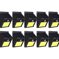 GENERICO - Pack de 10 Focos Solares LED con Sensor de Movimiento