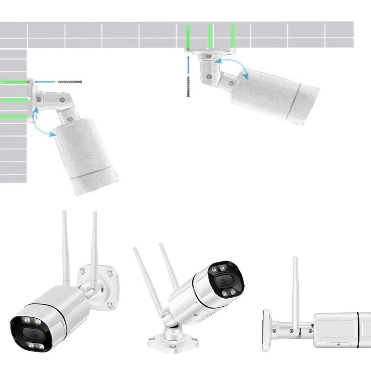 GENERICO - Cámara de Seguridad Exterior WiFi HD 1080P con Visión Nocturna