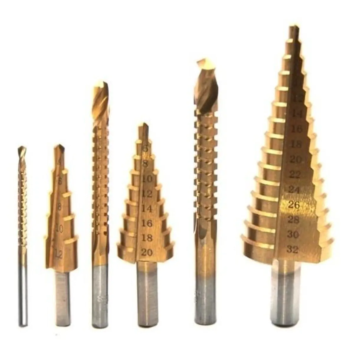 GENERICO - Juego de 6 Brocas Escalonadas de 4 a 32 mm