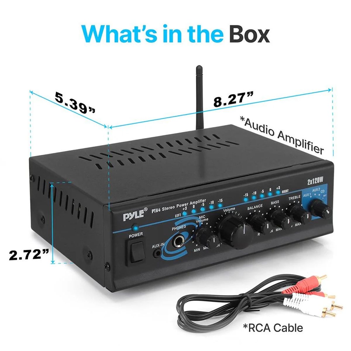 PYLE - Amplificador de Audio Pyle Estereo con Bluetooth