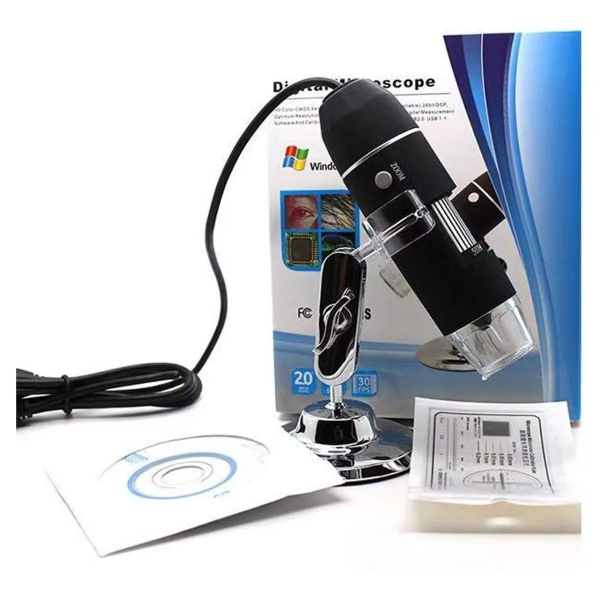 GENERICO - Microscopio Digital USB 500x con Soporte y LED