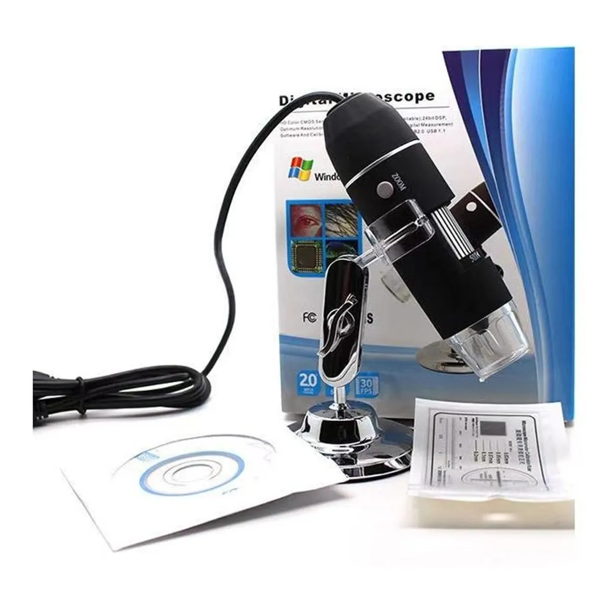 GENERICO - Microscopio Digital USB 500x con Soporte y LED