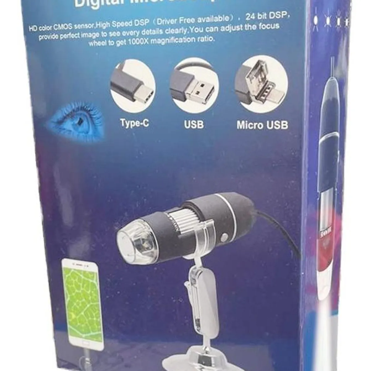 GENERICO - Microscopio Digital USB 500x con Soporte y LED