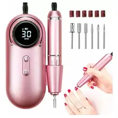 GENERICO - Torno Eléctrico de Uñas Inalámbrico con Pantalla LCD