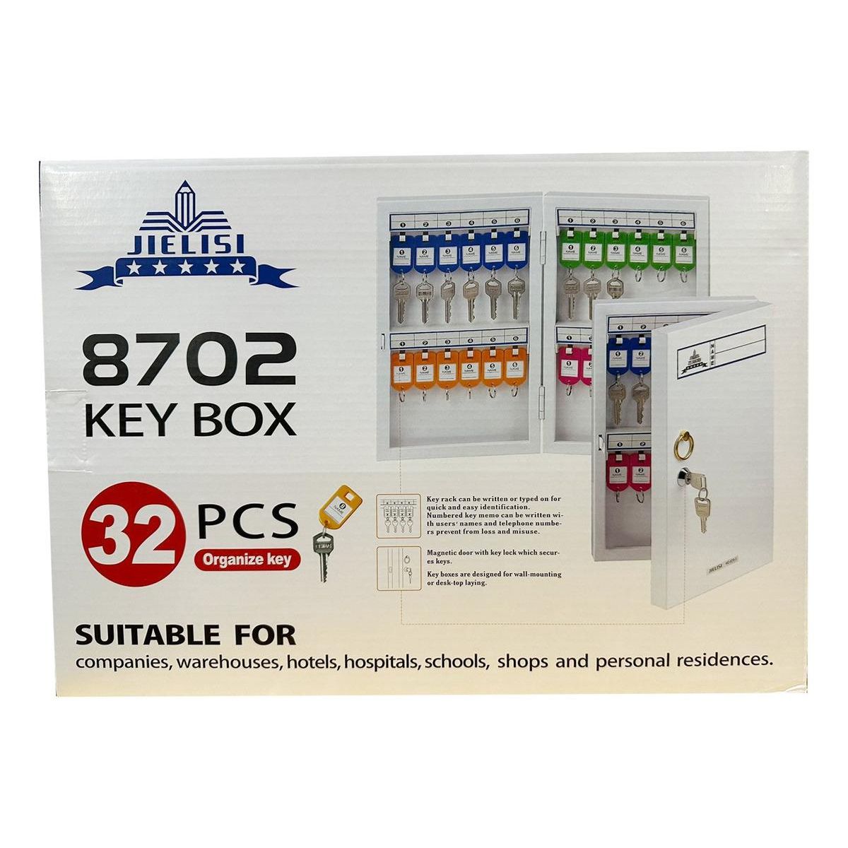 GENERICO - Caja Magnética Organizador de Llaves con 32 Ganchos