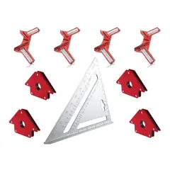 GENERICO - Juego de 4 Escuadras Magnéticas y Prensa Esquinera