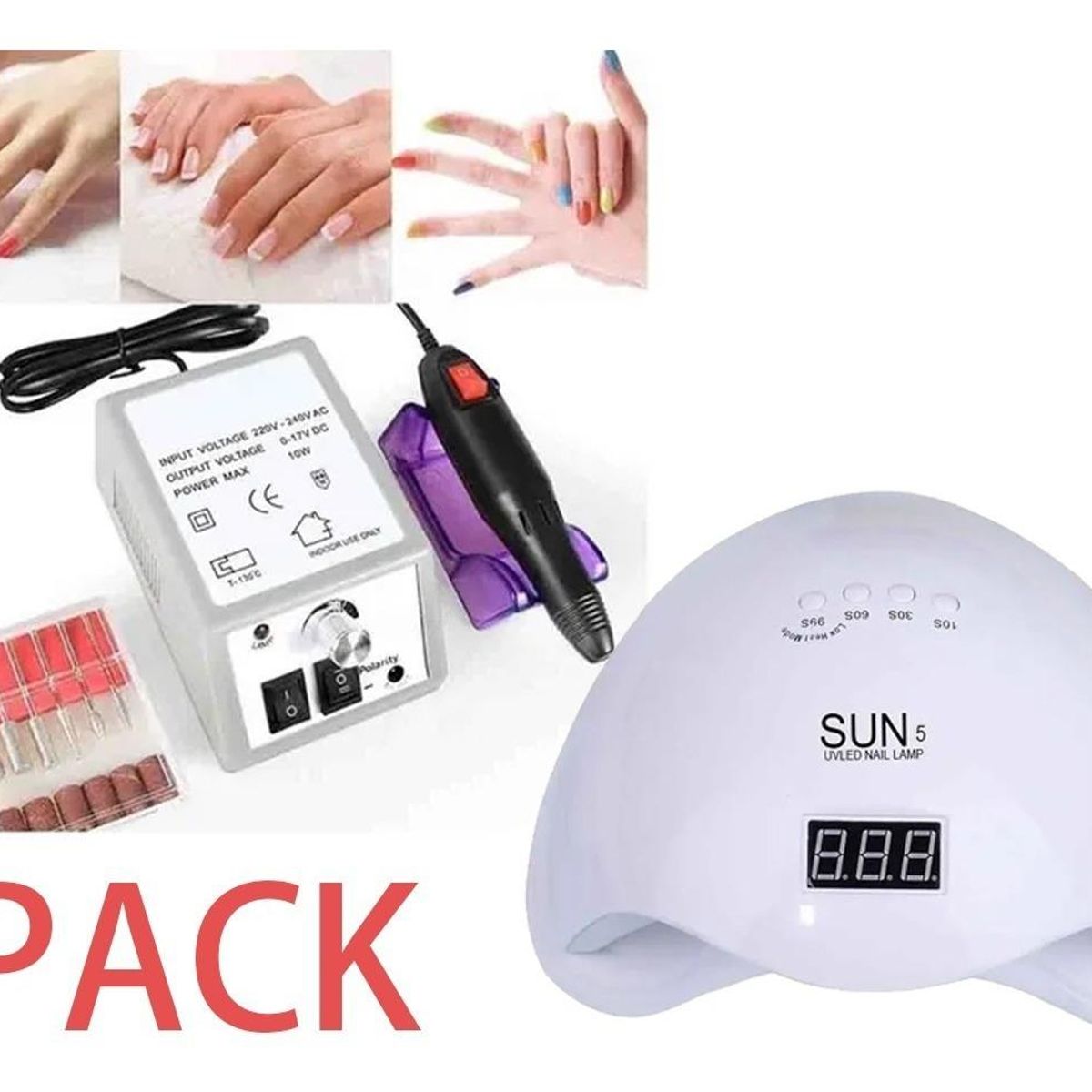 GENERICO - Set de Torno para Uñas Acrílicas con Secador para Manicura