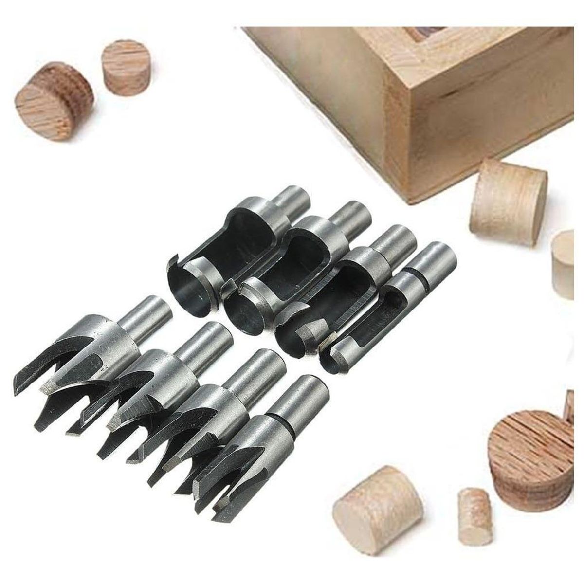 GENERICO - Juego de 8 Brocas Cónicas para Madera 6-16mm