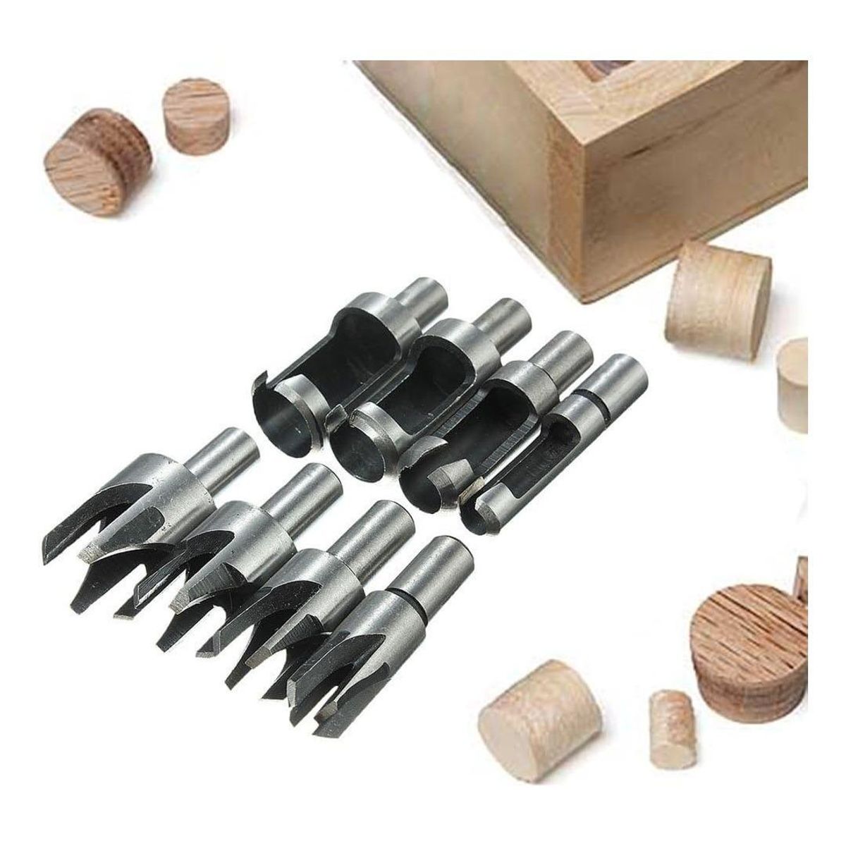 GENERICO - Juego de 8 Brocas Cónicas para Madera 6-16mm