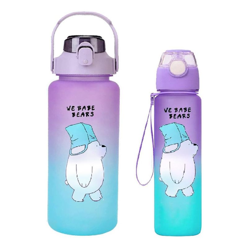 GENERICO - Pack 2 Botellas de Agua Motivacionales 2L y 900ml.