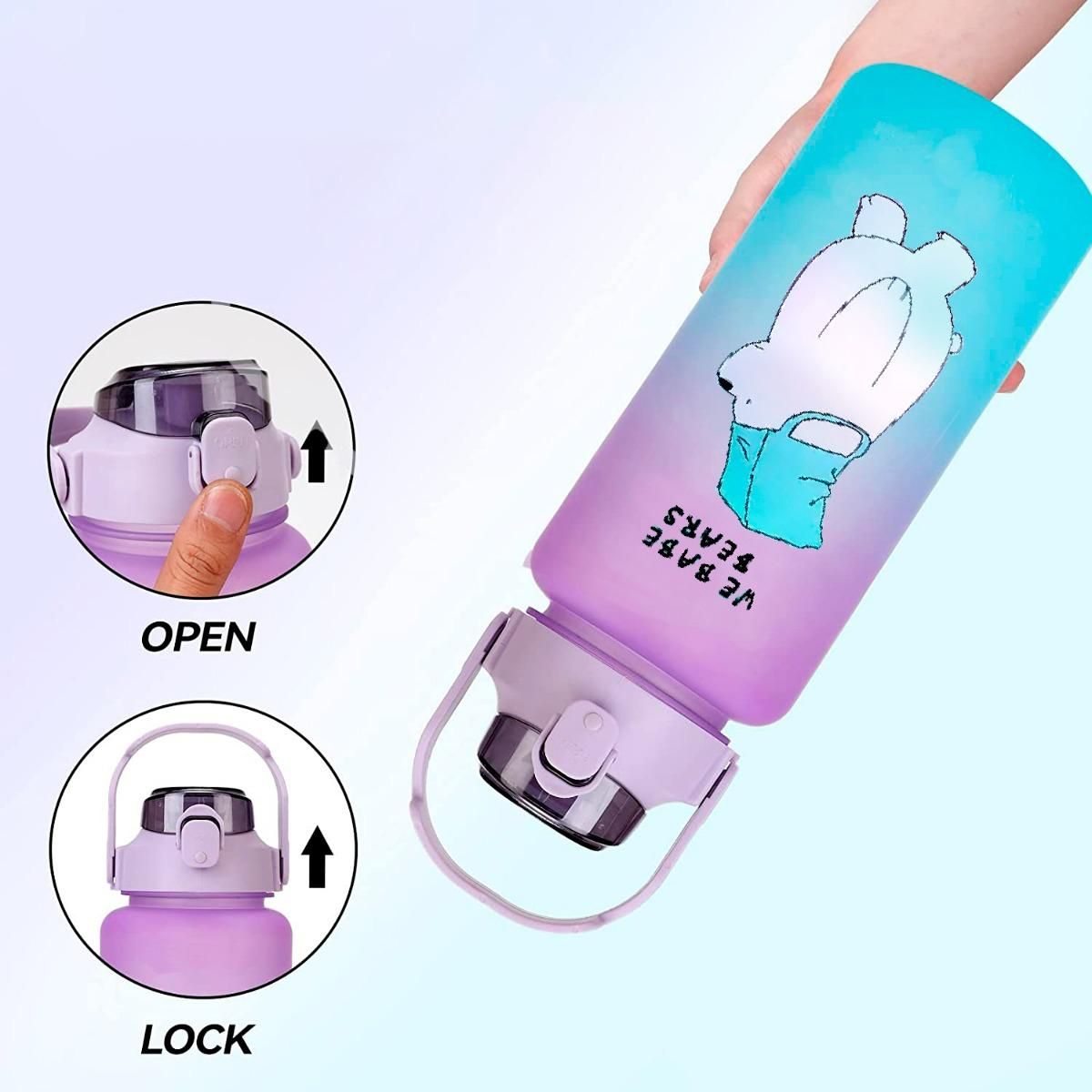 GENERICO - Pack 2 Botellas de Agua Motivacionales 2L y 900ml.