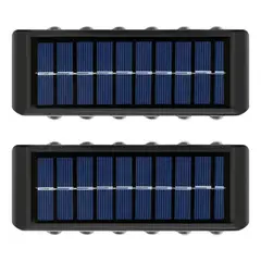 GENERICO - Pack de 2 Lámparas Solares LED para Exterior Aplique de Muro