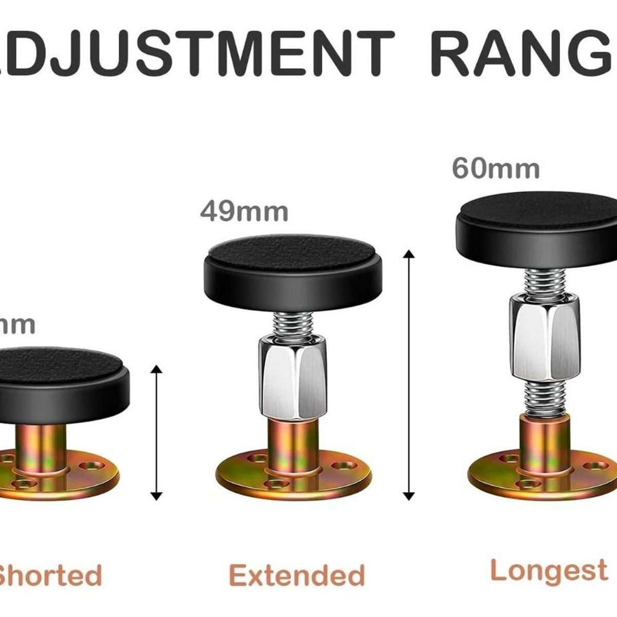 GENERICO - Tope Ajustable Antivibración para Cama y Muebles - 2 Unidades