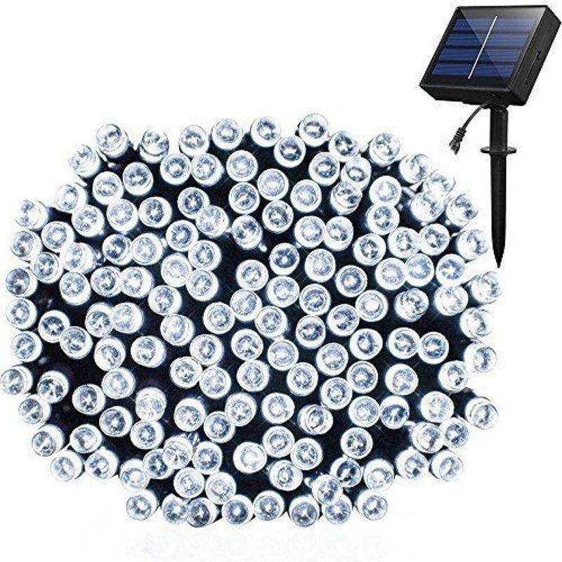 GENERICO - Guirnalda Solar LED 200 Bulbos Blancos 20 Metros