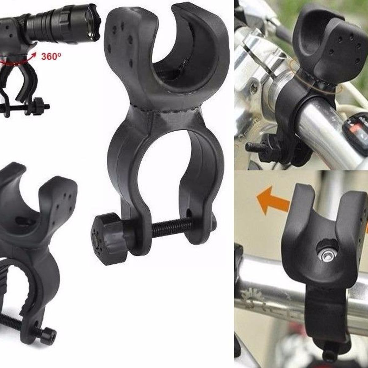 GENERICO - Soporte Regulable para Bicicleta y Linterna 360°