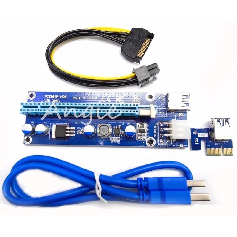 GENERICO - Tarjeta Vertical Riser USB 30 PCI-E 1-16x para Múltiples Gráficas