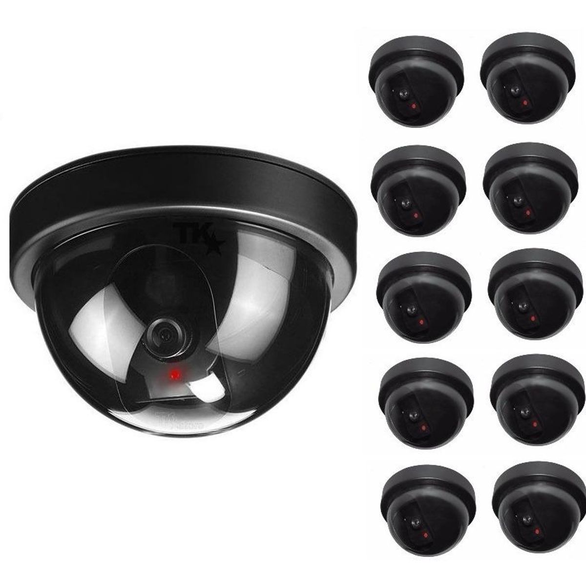 GENERICO - Cámara Falsa Tipo Domo con Luz LED Simuladora