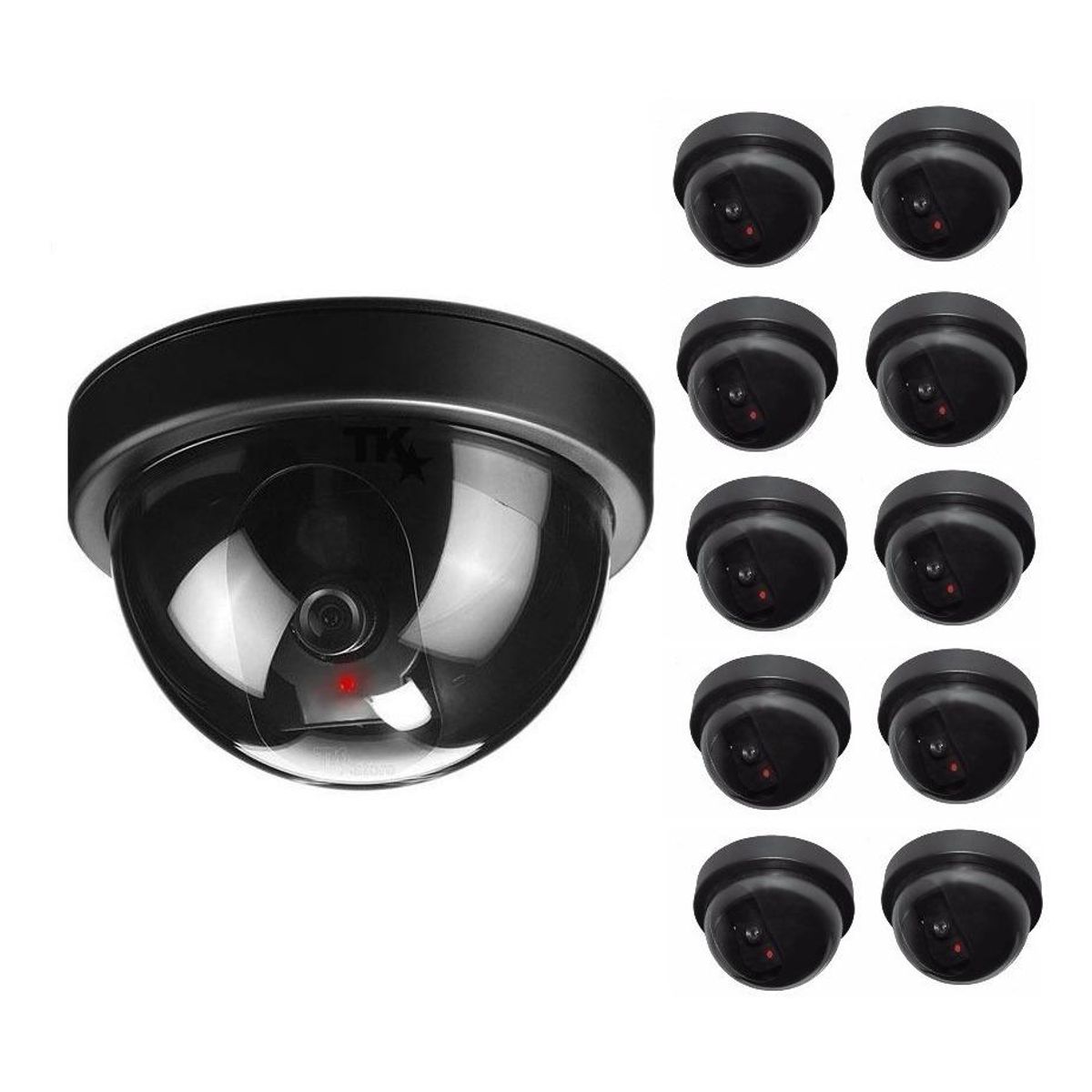 GENERICO - Cámara Falsa Tipo Domo con Luz LED Simuladora