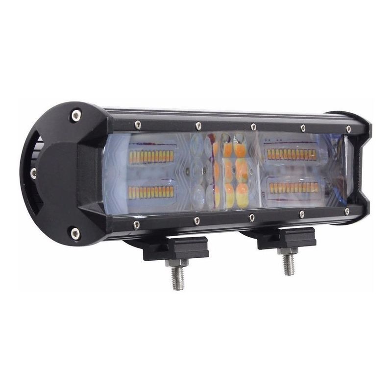 GENERICO - Barra LED 4D Bicolor Ámbar y Blanco de 180W 12 Pulgadas