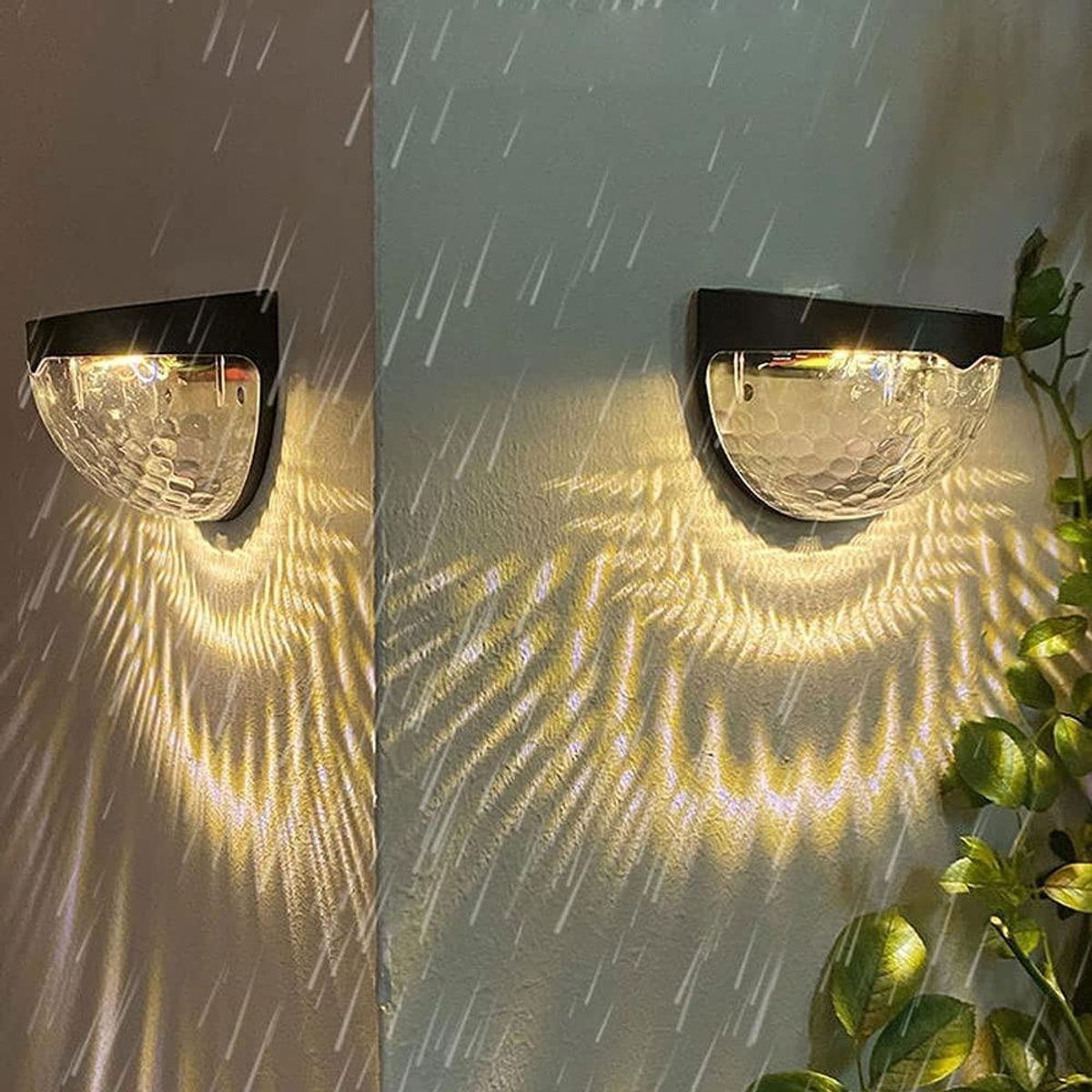 GENERICO - Pack 2 Apliques Solares de 6 LEDs para Exterior