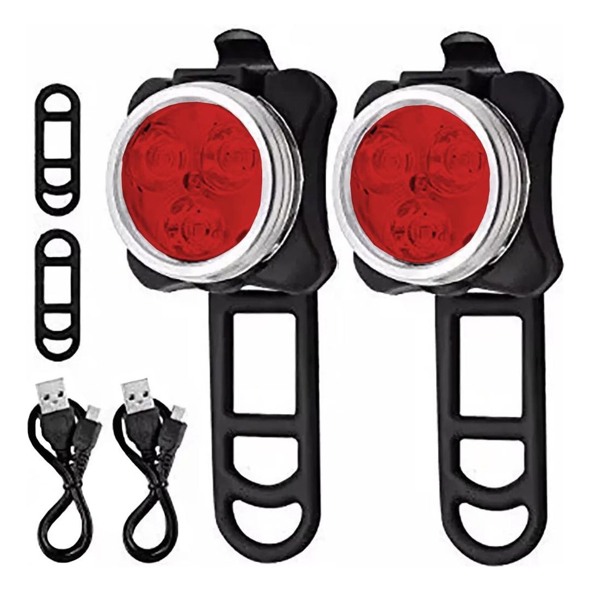 GENERICO - Luces LED Recargables para Bicicleta - Blanca y Roja